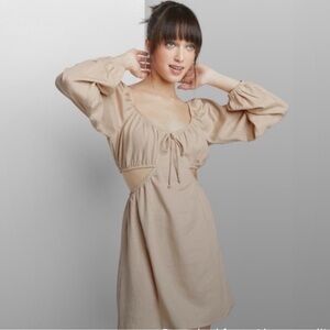 Wild Fable Beige Long Sleeve Cutout Dress Size XXL
